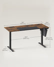Height Adjustable Electric Standing Desk – Wood – Black – Ergonomic Design