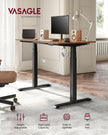 Electric Standing Desk Frame – Metal – Black – Height Adjustable with Double Motor and Memory Function
