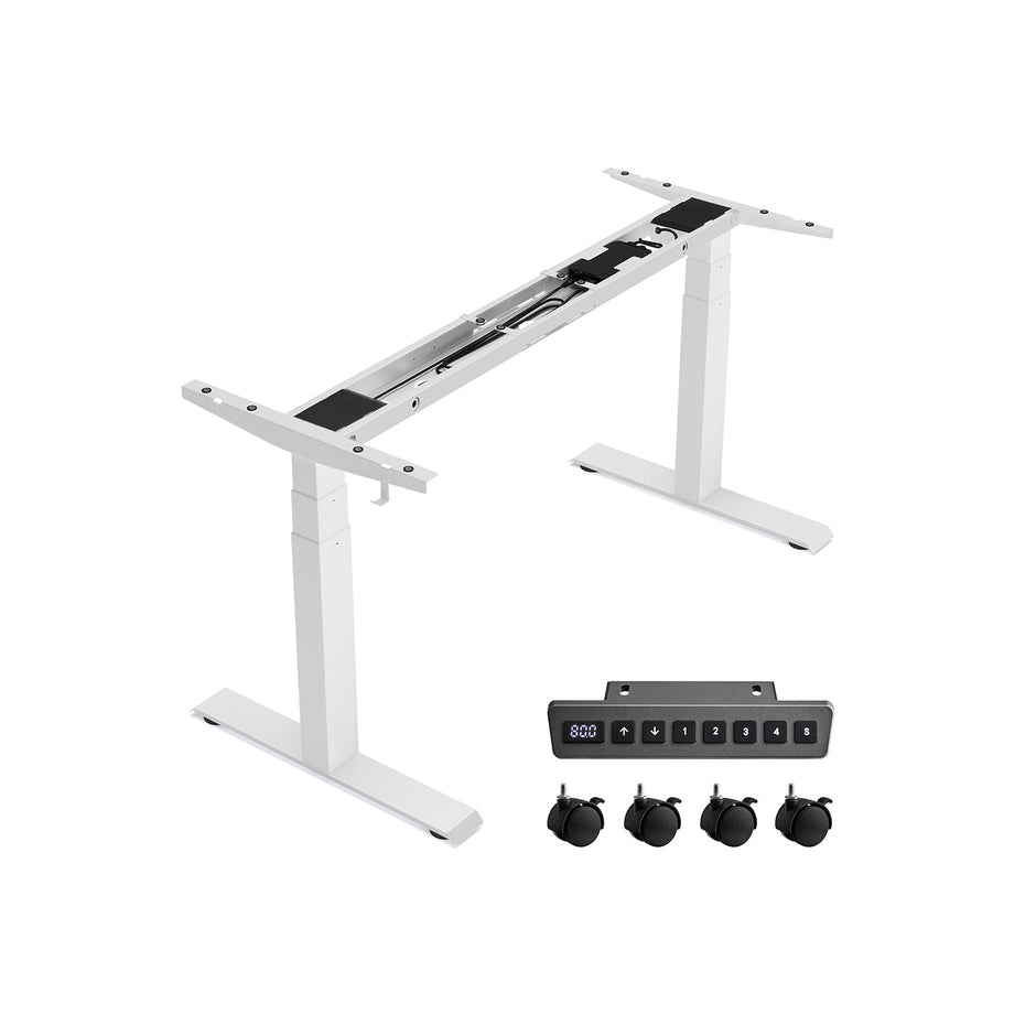 Electric Standing Desk Frame – Metal – Black – Height Adjustable with Double Motor and Memory Function