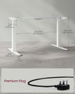 Electric Standing Desk Frame – Metal – Black – Height Adjustable with Double Motor and Memory Function