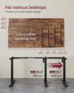 Electric Standing Desk Frame – Metal – Ink Black – Height Adjustable with Memory Function