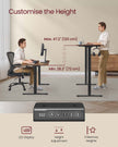 Electric Standing Desk Frame – Metal – Ink Black – Height Adjustable with Memory Function