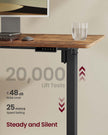 Electric Standing Desk Frame – Metal – Ink Black – Height Adjustable with Memory Function