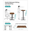 Height Adjustable Desk – Wood and Metal – Rustic Brown and Black – Electric with Memory Function