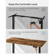 Height Adjustable Desk – Wood and Metal – Rustic Brown and Black – Electric with Memory Function