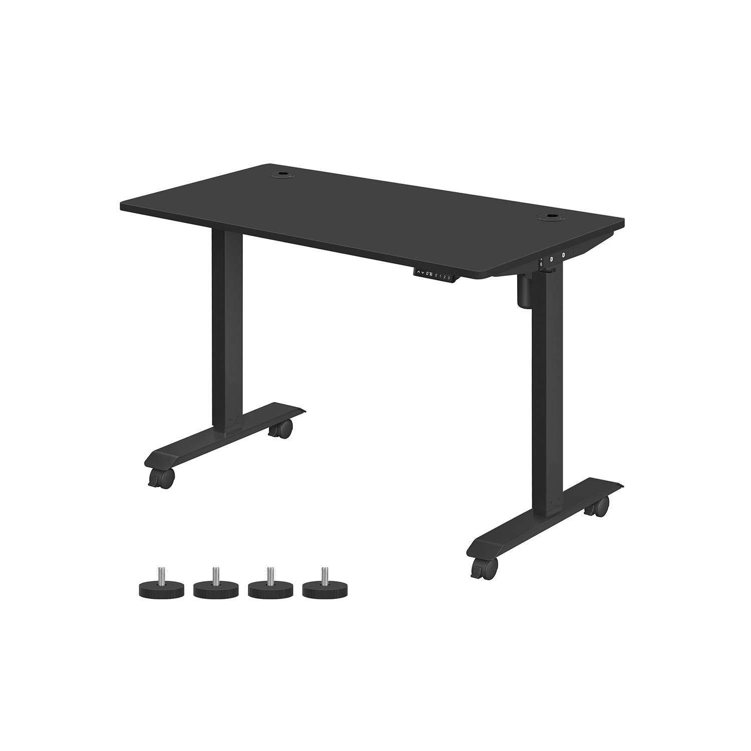 Height Adjustable Electric Standing Desk – Wood – Black – Memory Function with Continuous Height Adjustment