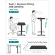 Height Adjustable Electric Standing Desk – Wood – Black – Memory Function with Continuous Height Adjustment