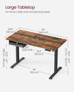 Electric Standing Desk – Particle Board – Rustic Brown and Black – Height Adjustable with Memory Function
