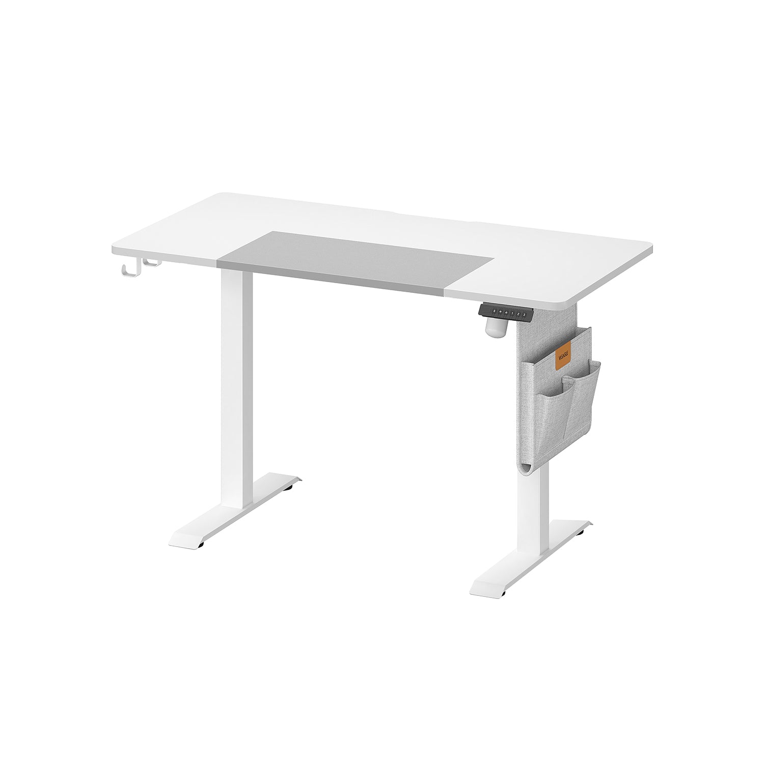 Electric Standing Desk – Metal and Wood – Natural Finish – Height Adjustable with Memory Function and Storage Solutions