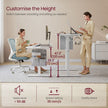 Electric Standing Desk – Metal and Wood – Natural Finish – Height Adjustable with Memory Function and Storage Solutions