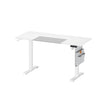 Height Adjustable Electric Standing Desk – Particle Board – Matte White and Dove Grey – Memory Function with 3 Heights, Storage Pocket and Hooks