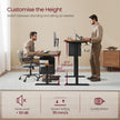 Height Adjustable Electric Standing Desk – MDF – Rustic Brown and Ink Black – Memory Function with 3 Heights, Storage Pocket and Hooks