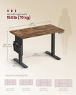 Height Adjustable Desk – Engineered Wood – Cloud White – Electric with 4 Memory Heights and Storage Pocket