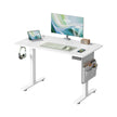 Height Adjustable Desk – Engineered Wood – Cloud White – Electric with 4 Memory Heights and Storage Pocket