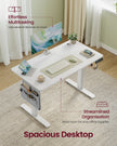 Height Adjustable Desk – Engineered Wood – Cloud White – Electric with 4 Memory Heights and Storage Pocket