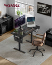 Height Adjustable Desk – Particleboard – Cloud White – Electric with 4 Memory Heights and Storage Pocket