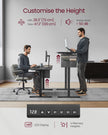 Height Adjustable Desk – Particleboard – Cloud White – Electric with 4 Memory Heights and Storage Pocket
