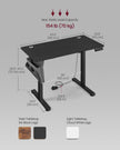 Height Adjustable Desk – Particleboard – Cloud White – Electric with 4 Memory Heights and Storage Pocket