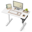 Height Adjustable Desk – Particleboard – Cloud White – Electric with 4 Memory Heights and Storage Pocket