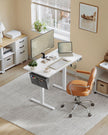 Height Adjustable Desk – Particleboard – Cloud White – Electric with 4 Memory Heights and Storage Pocket