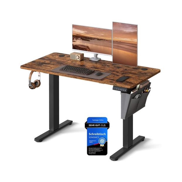 Height Adjustable Desk – Electric – Cloud White – 4 Memory Height Settings, Storage Pocket