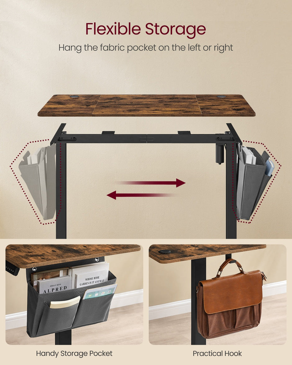 Height Adjustable Desk – Electric – Cloud White – 4 Memory Height Settings, Storage Pocket