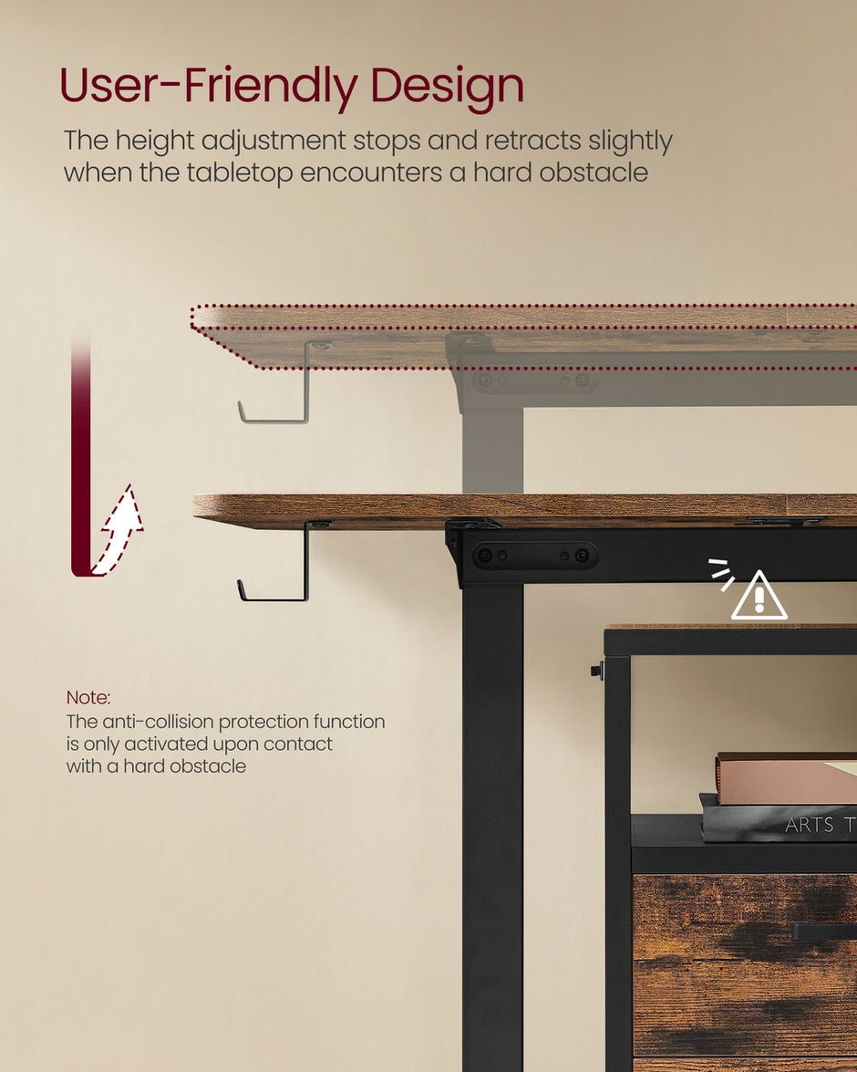 Height Adjustable Desk – Electric – Cloud White – 4 Memory Height Settings, Storage Pocket