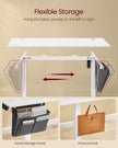 Height Adjustable Desk – Electric – Cloud White – 4 Memory Height Settings, Storage Pocket