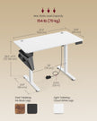 Height Adjustable Desk – Electric – Cloud White – 4 Memory Height Settings, Storage Pocket