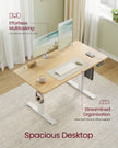 Electric Standing Desk – Metal and Wood – Cloud White – Height Adjustable with 4 Memory Heights and Storage Pocket