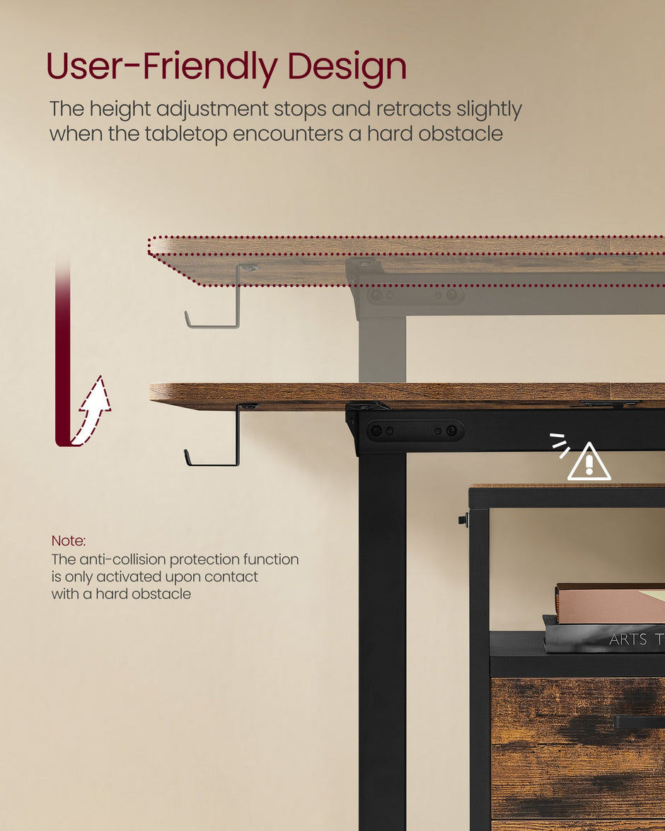 Height Adjustable Desk – Engineered Wood – Cloud White – Electric with 4 Memory Heights and Storage Pocket