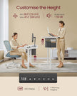 Height Adjustable Desk – Engineered Wood – Cloud White – Electric with 4 Memory Heights and Storage Pocket