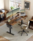 Height Adjustable Electric Desk – Engineered Wood – Cloud White – 4 Memory Heights, Storage Pocket