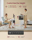 Height Adjustable Electric Desk – Engineered Wood – Cloud White – 4 Memory Heights, Storage Pocket