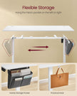 Height Adjustable Electric Desk – Engineered Wood – Cloud White – 4 Memory Heights, Storage Pocket