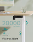 Electric Standing Desk – Metal and Wood – Cloud White – Height Adjustable with 4 Memory Heights and Storage Pocket