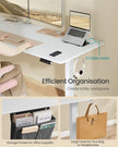 Electric Standing Desk – Wood – Cloud White – Height Adjustable with 4 Memory Heights and Storage Pocket