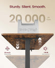 Electric Standing Desk – Wood – Rustic Brown – Height Adjustable with Built-in Drawer and Monitor Stand