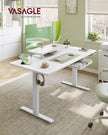 Electric Standing Desk – Wood – Rustic Brown – Height Adjustable with Built-in Drawer and Monitor Stand