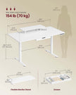 Electric Standing Desk – Wood – Rustic Brown – Height Adjustable with Built-in Drawer and Monitor Stand
