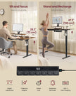 Electric Standing Desk – Wood – Rustic Brown – Height Adjustable with Monitor Stand and USB-C Port