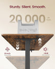 Electric Standing Desk – Wood – Rustic Brown – Height Adjustable with Monitor Stand and USB-C Port
