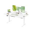 Electric Standing Desk – Wood – Rustic Brown – Height Adjustable with Built-in Drawer and Monitor Stand