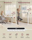 Electric Standing Desk – Wood – Rustic Brown – Height Adjustable with Built-in Drawer and Monitor Stand