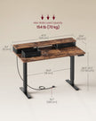 Electric Standing Desk – Wood – Black – Adjustable Height with Built-In Power Strip, Monitor Stand, Memory Function, and Storage Drawers
