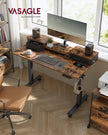 Electric Standing Desk – Wood – Rustic Brown – Adjustable Height with Built-In Power Strip and Memory Function