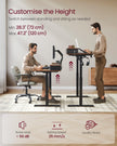 Electric Standing Desk – Wood – Rustic Brown – Adjustable Height with Built-In Power Strip and Memory Function