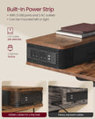 Electric Standing Desk – Wood – Rustic Brown – Adjustable Height with Built-In Power Strip and Memory Function