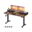 Electric Standing Desk – Wood – Black – Adjustable Height with Built-In Power Strip, Monitor Stand, Memory Function, and Storage Drawers