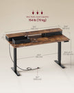 Electric Standing Desk – Wood – Black – Adjustable Height with Built-In Power Strip, Monitor Stand, Memory Function, and Storage Drawers
